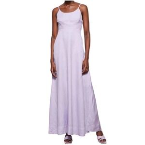 Jonathan Simkhai Prudence Strappy Linen Maxi Dress Lavender Size Small
